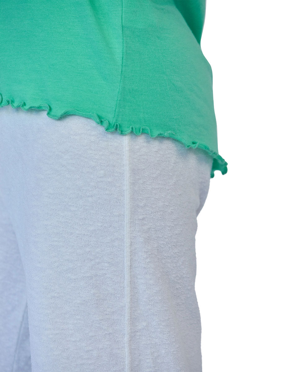 Love Joy Victory T-Shirt Adela Bio-Baumwolle Modal-Mix Peppermint Rüschen-Wellennaht Detail