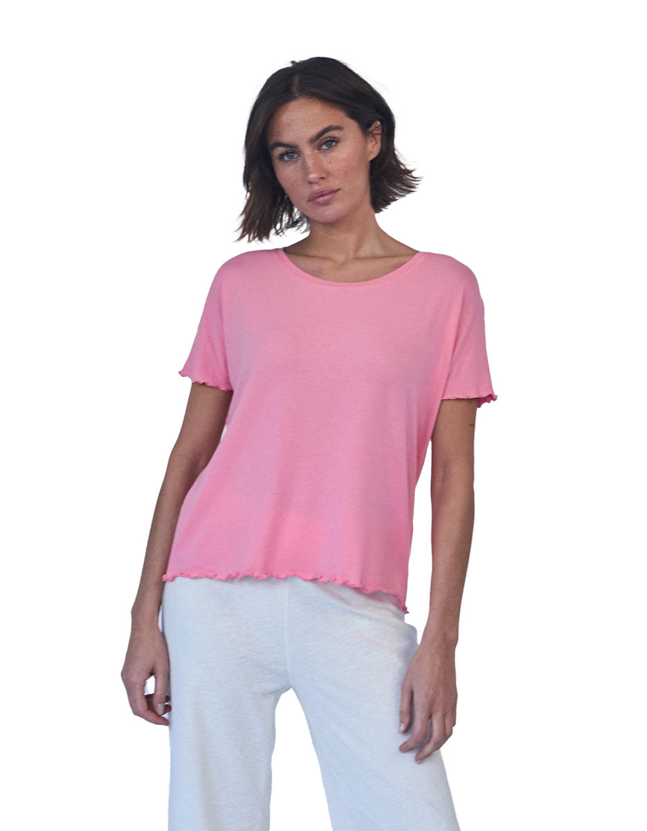 Love Joy Victory T-Shirt Adela Ruffles Bio-Baumwolle Modal-Mix watermelon Rüschen-Wellennaht