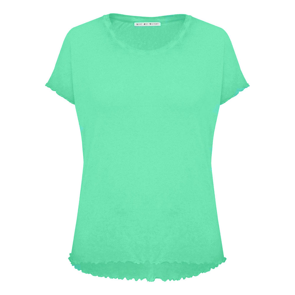 Love Joy Victory T-Shirt Adela Bio-Baumwolle Modal-Mix Peppermint Rüschen-Wellennaht