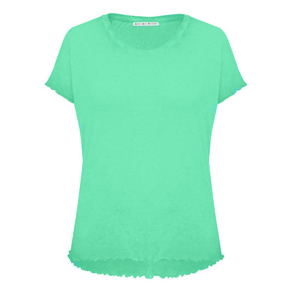 Love Joy Victory T-Shirt Adela Bio-Baumwolle Modal-Mix Peppermint Rüschen-Wellennaht