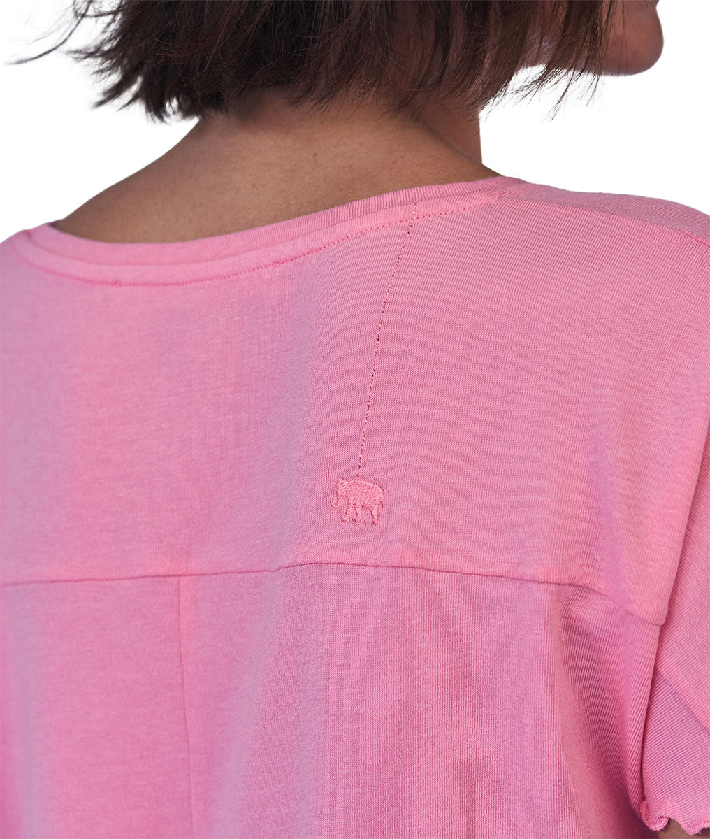 Love Joy Victory T-Shirt Adela Bio-Baumwolle Modal-Mix Watermelon Rüschen-Wellennaht Detail