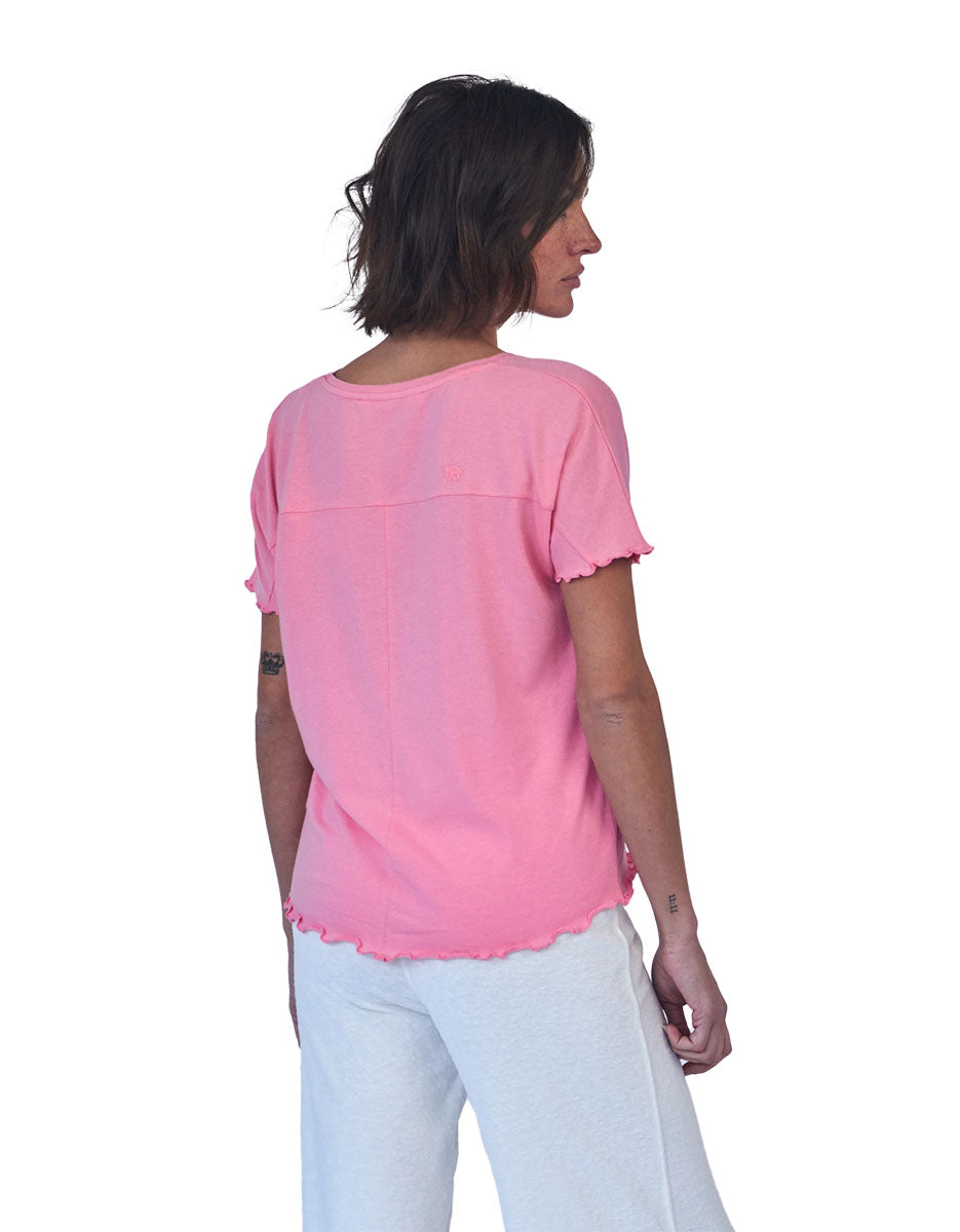 Love Joy Victory T-Shirt Adela Bio-Baumwolle Modal Watermelon Rüschen-Wellennaht