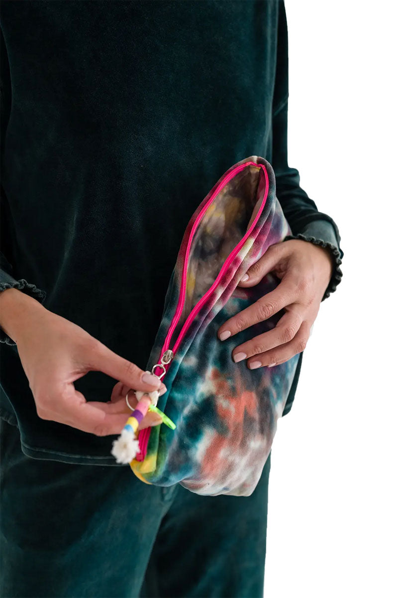 Love Joy Victory Batik-Clutch Luce Kosmetikbeutel Pouche Velvet-Stoff Rainbow Multicolor