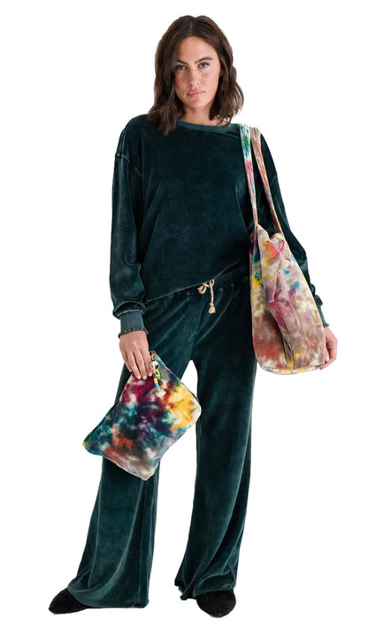 Love Joy Victory Batik-Clutch Shopper Velvet-Stoff Rainbow Bio-Baumwolle