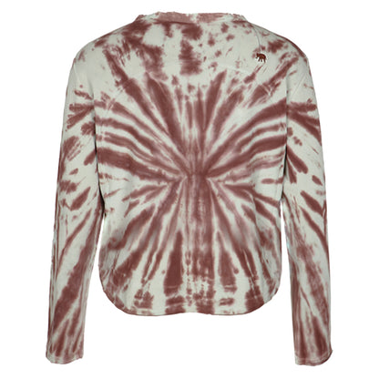 Love Joy Victory Batik-Longsleeve Maybell Salbei Braunrot Tie & Dye Relaxed-Fit Rückseite