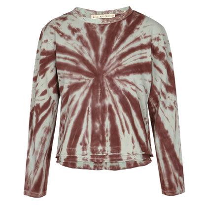 Love Joy Victory Batik-Longsleeve Maybell Salbei Braunrot Tie & Dye Relaxed-Fit