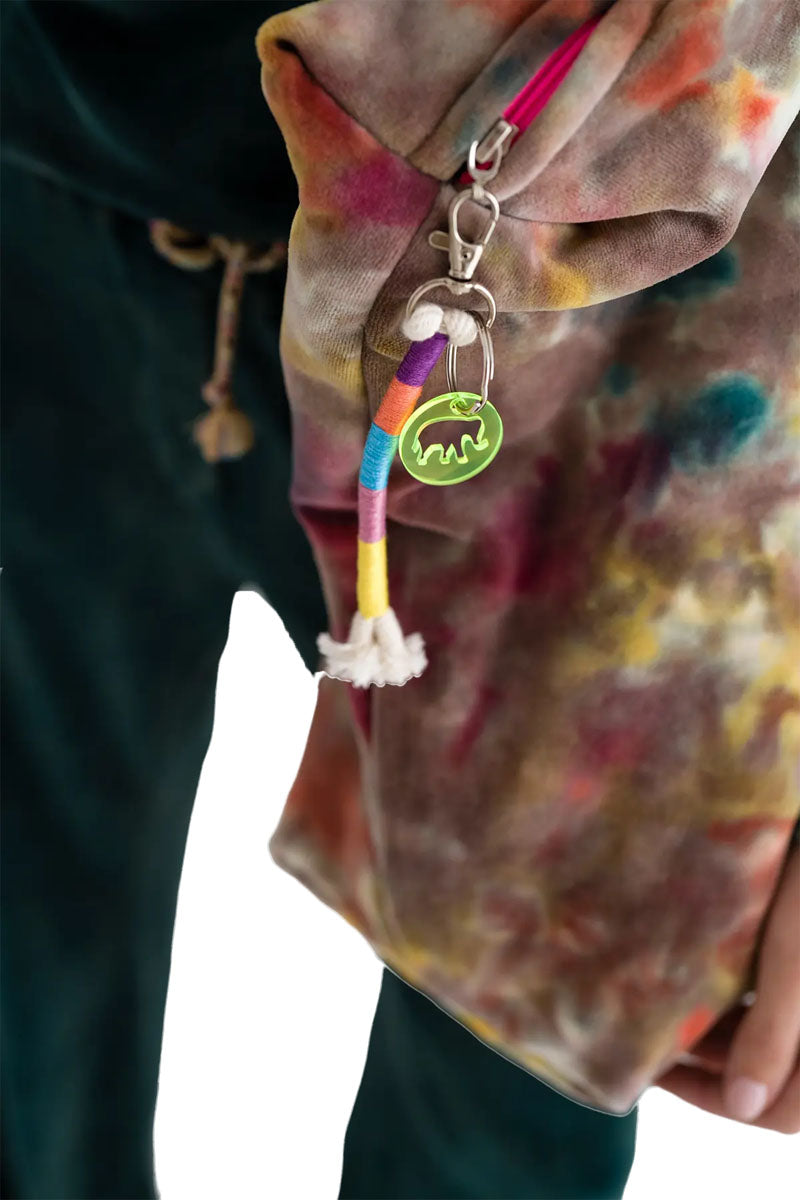 Love Joy Victory Batik-Tasche Gioia Velvet-Stoff Rainbow Bio-Baumwolle Detail
