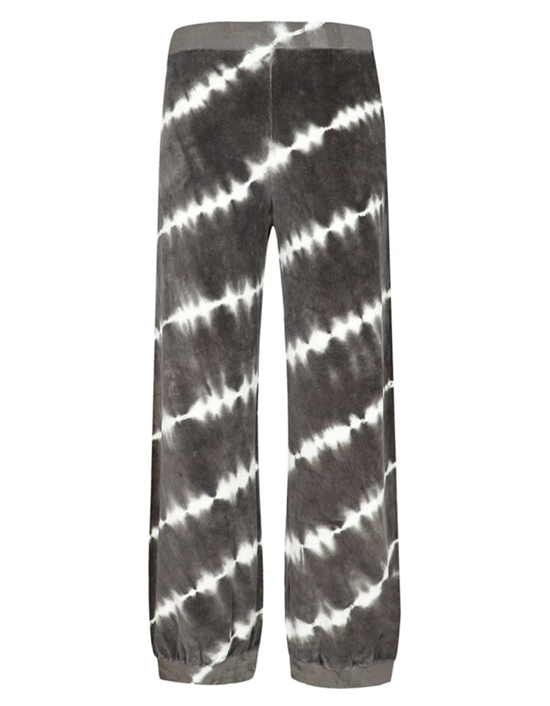 Love Joy Victory Batik Sweatpants Perry Jogger Streifen Samt-Haptik Velvet-Stoff 100% Bio-Baumwolle Relaxed-Fit Anthrazit