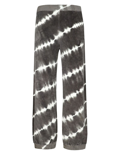 Love Joy Victory Batik Sweatpants Perry Jogger Streifen Samt-Haptik Velvet-Stoff 100% Bio-Baumwolle Relaxed-Fit Anthrazit