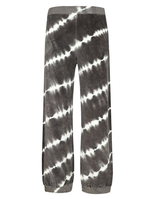 Love Joy Victory Batik Sweatpants Perry Jogger Streifen Samt-Haptik Velvet-Stoff 100% Bio-Baumwolle Relaxed-Fit Anthrazit