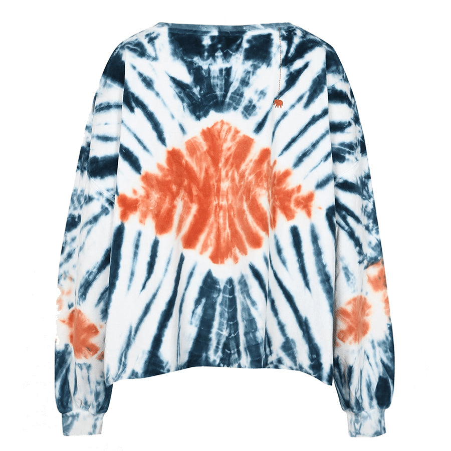 Love Joy Victory Batik Sweatshirt Lulu Samt-Haptik 100% Bio-Baumwolle Oversize Multicolor Rückseite