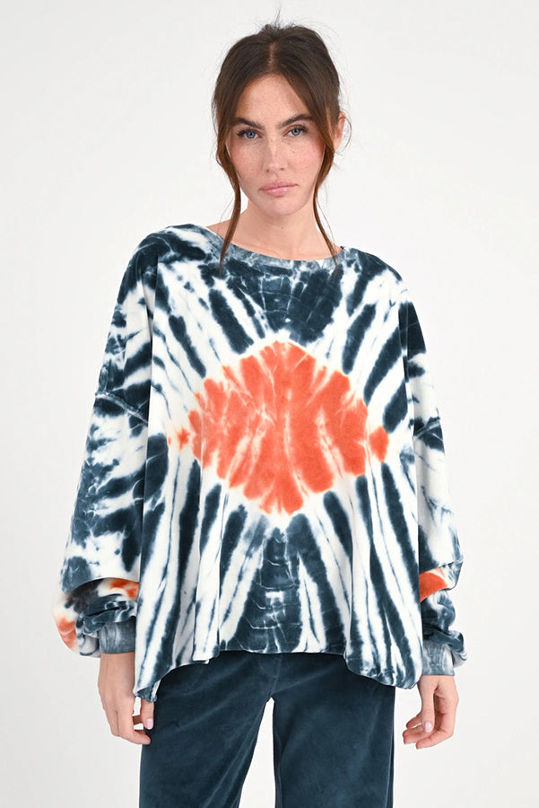 Love Joy Victory Batik Sweatshirt Lulu Samt-Haptik 100% Bio-Baumwolle Oversize Multicolor Model 2