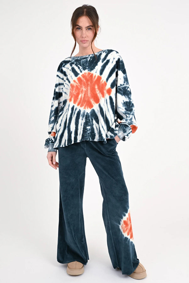 Love Joy Victory Batik Sweatshirt Lulu Samt-Haptik 100% Bio-Baumwolle Oversize Multicolor Model 5