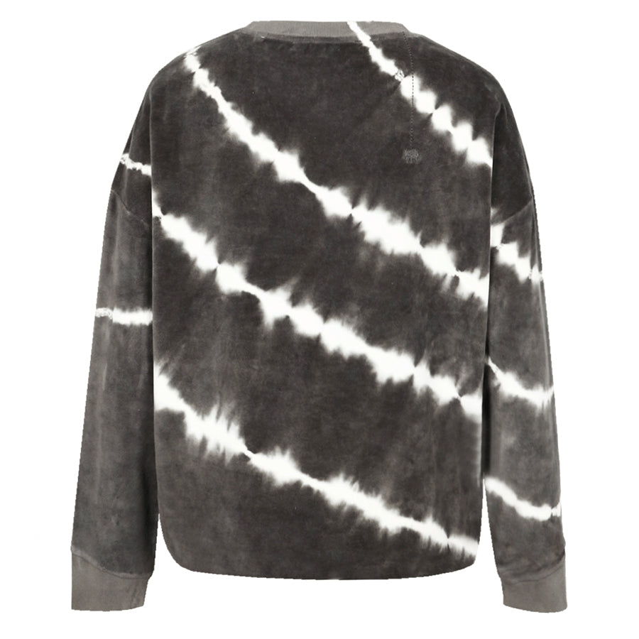 Love Joy Victory Batik Sweatshirt Wayne Streifen Samt-Haptik Velvet-Stoff 100% Bio-Baumwolle Casual-Fit Rückseite