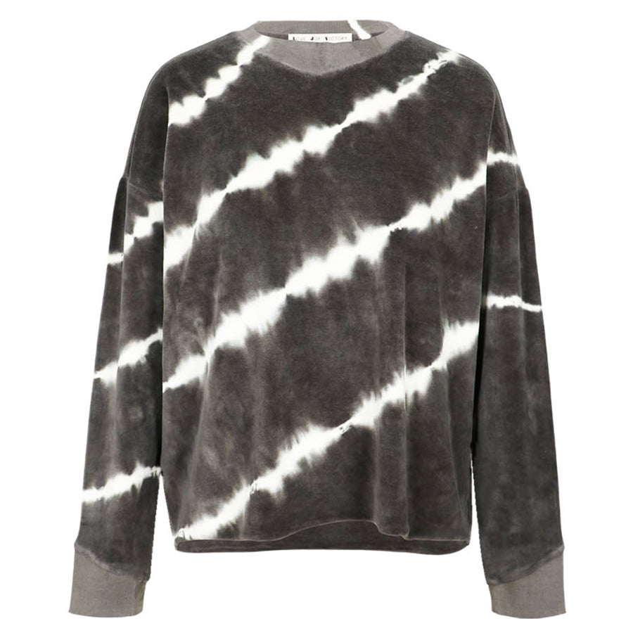 Love Joy Victory Batik Sweatshirt Wayne Streifen Samt-Haptik Velvet-Stoff 100% Bio-Baumwolle Casual-Fit