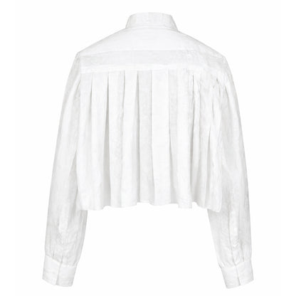 Love Joy Victory Bluse Tiny Plissee-Details Weiß Rückseite