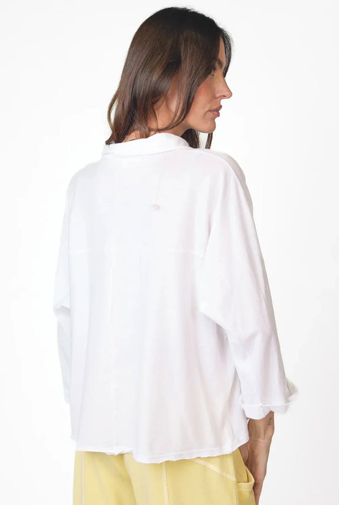 Love Joy Victory Blusenshirt Tali Weiß Bio-Baumwolle Rückseite
