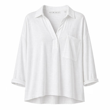 Love Joy Victory Blusenshirt Tali Weiß Bio-Baumwolle