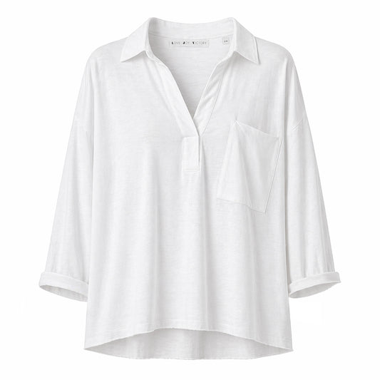 Love Joy Victory Blusenshirt Tali Weiß Bio-Baumwolle