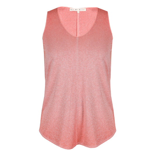 Love Joy Victory Glitter Top Lua Modal Bio-Baumwolle-Mix A-Form Coral

