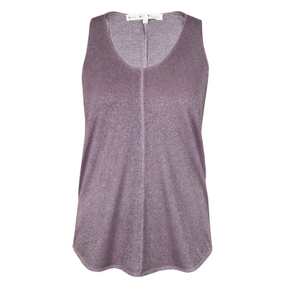 Love Joy Victory Glitter Top Lua Modal Bio-Baumwolle-Mix A-Form Eggplant Aubergine
