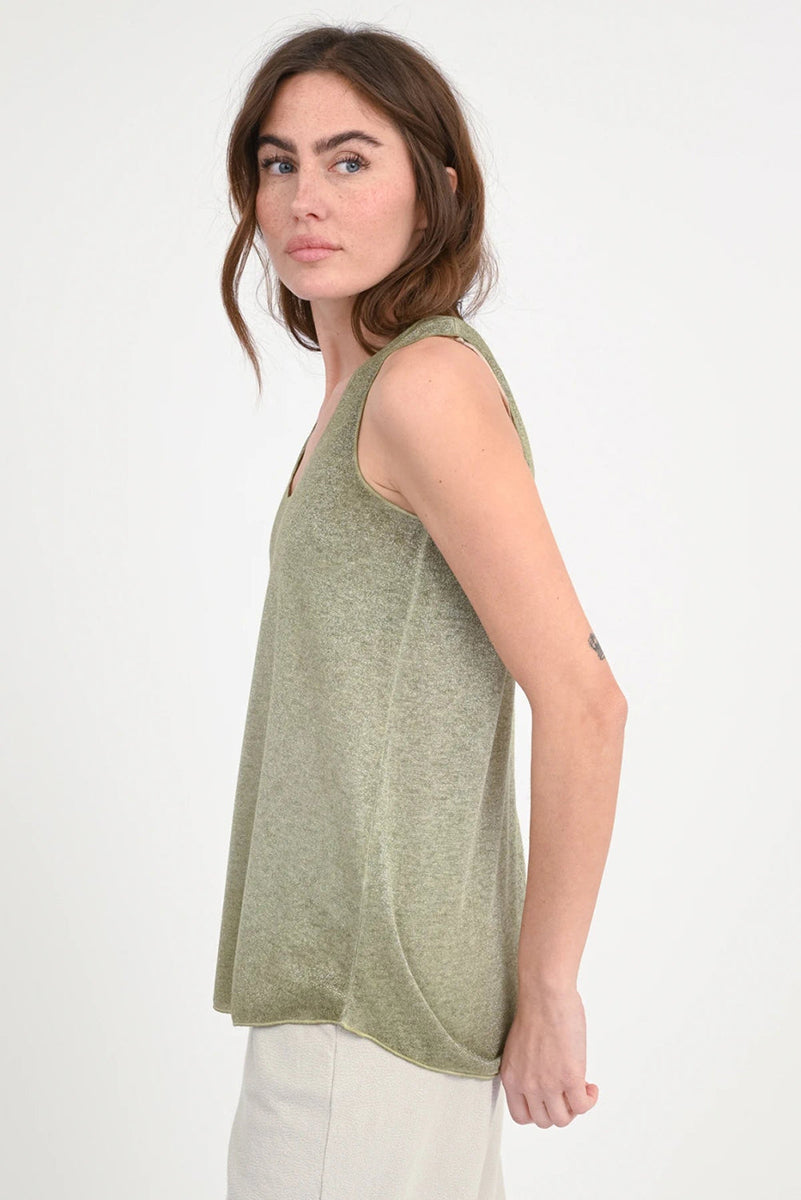 Love Joy Victory Glitter Top Lua Modal Bio-Baumwolle-Mix Frog Khaki A-Form Model 2
