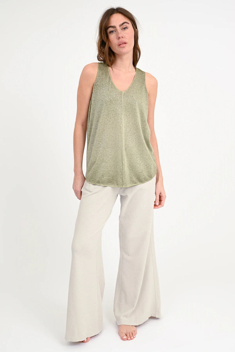 Love Joy Victory Glitter Top Lua Modal Bio-Baumwolle-Mix Frog Khaki A-Form Model 3