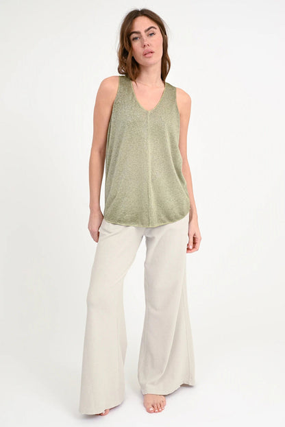 Love Joy Victory Glitter Top Lua Modal Bio-Baumwolle-Mix Frog Khaki A-Form Model 3