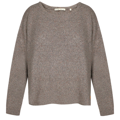 Love Joy Victory Kaschmir-Pullover Amory Granito Taupe Grau Oversize-Passform Raw-Edges