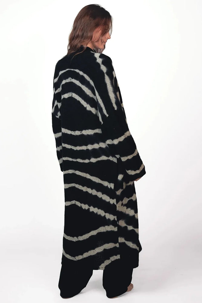 Love Joy Victory Kaschmir-Mantel Jasmin Multi Black Schwarz Beige Zebra-Print Casual-Fit Model 9