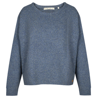 Love Joy Victory Kaschmir-Pullover Amory Shibori Blau Grau Oversize-Passform Raw-Edges