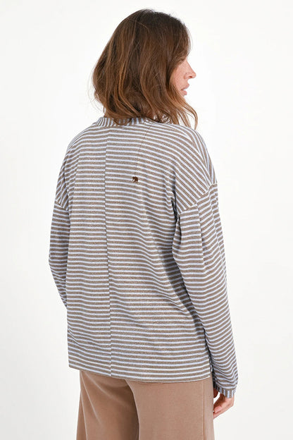 Love Joy Victory Langarmshirt Streifen Glitter Titree Model Rückseite