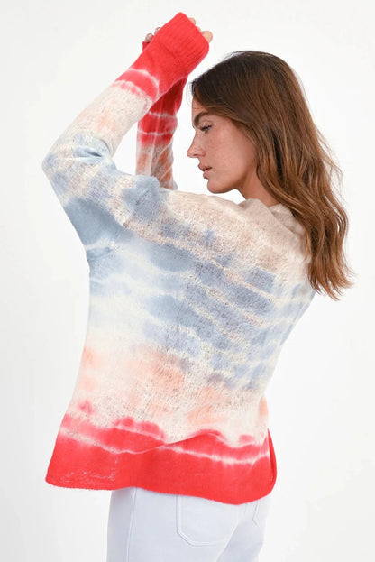 Love Joy Victory Leichter Kaschmir Pullover Batik Pearcy Oversize Rot Beige Hellblau Model 2