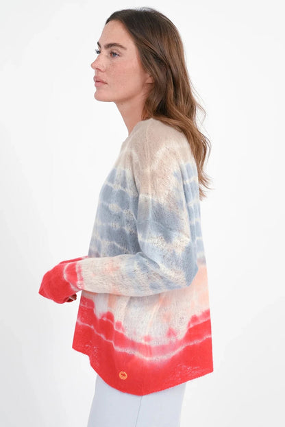 Love Joy Victory Leichter Kaschmir Pullover Batik Pearcy Oversize Rot Beige Hellblau Model 5