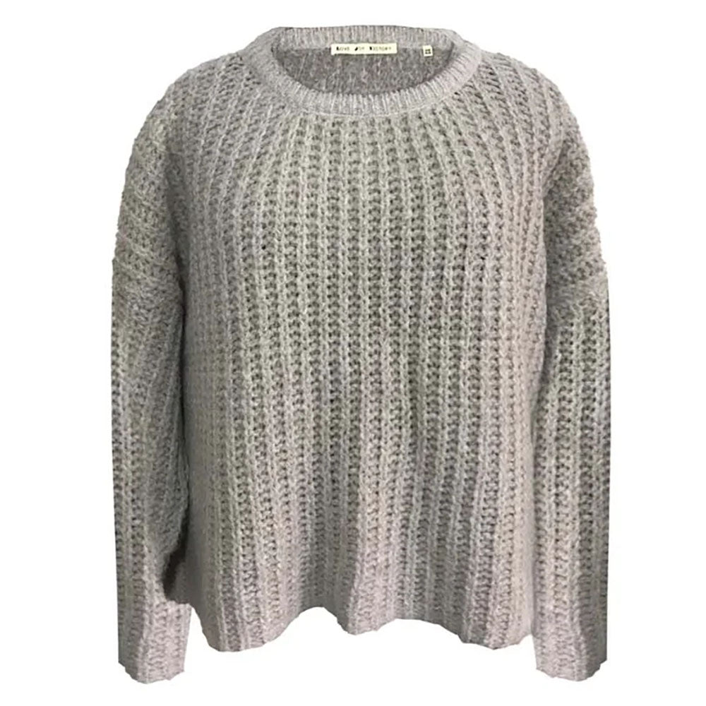 Love Joy Victory Oversize Strickpullover Moon Light Grey Hellgrau Merinowolle Kaschmir Cozy-Look