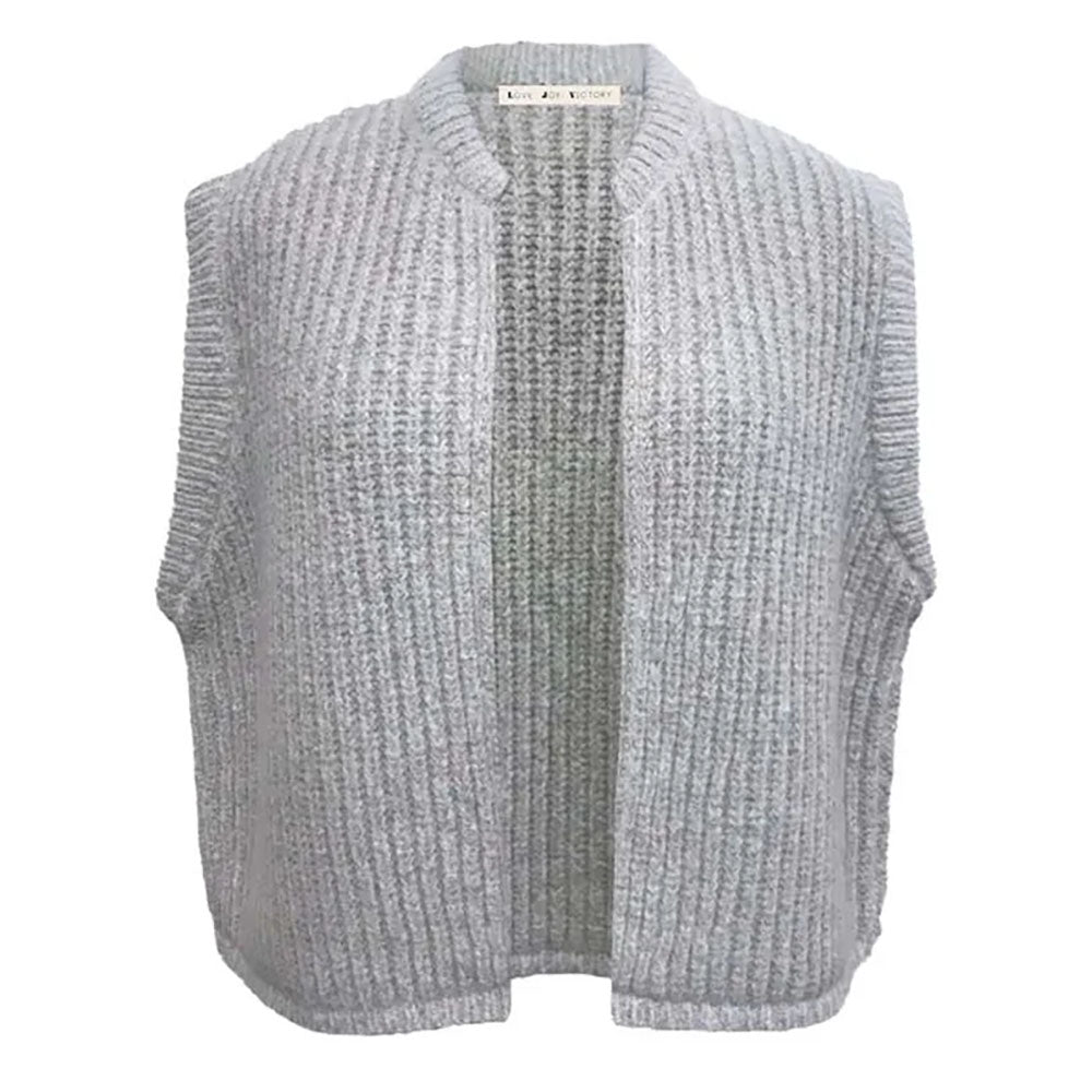 Love Joy Victory Oversize Strickweste Sun Light Grey Hellgrau Merinowolle Kaschmir Cozy-Look