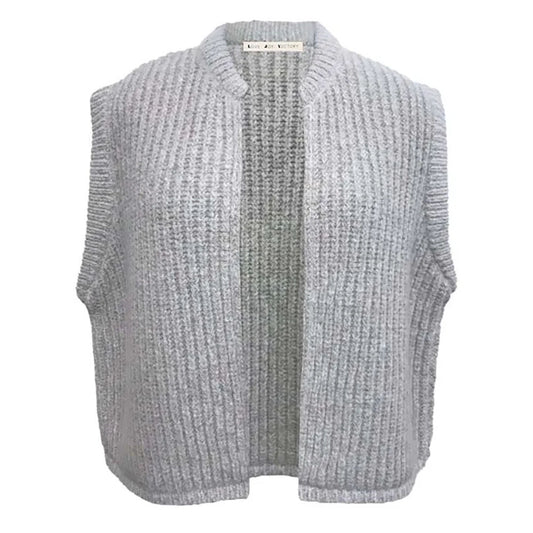 Love Joy Victory Oversize Strickweste Sun Light Grey Hellgrau Merinowolle Kaschmir Cozy-Look