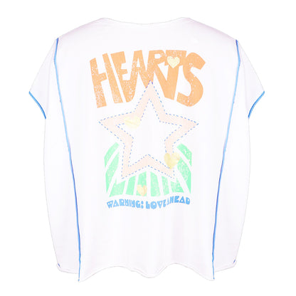 Love Joy Victory Oversize T-Shirt Unity Print Weiß Rückseite