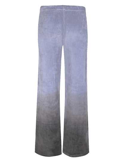 Love Joy Victory Dip-Dye Sweathose Bajna Farbverlauf Samt-Haptik Velvet-Stoff Bio-Baumwolle Relaxed-Fit Ausgestelltes Bein Flared
