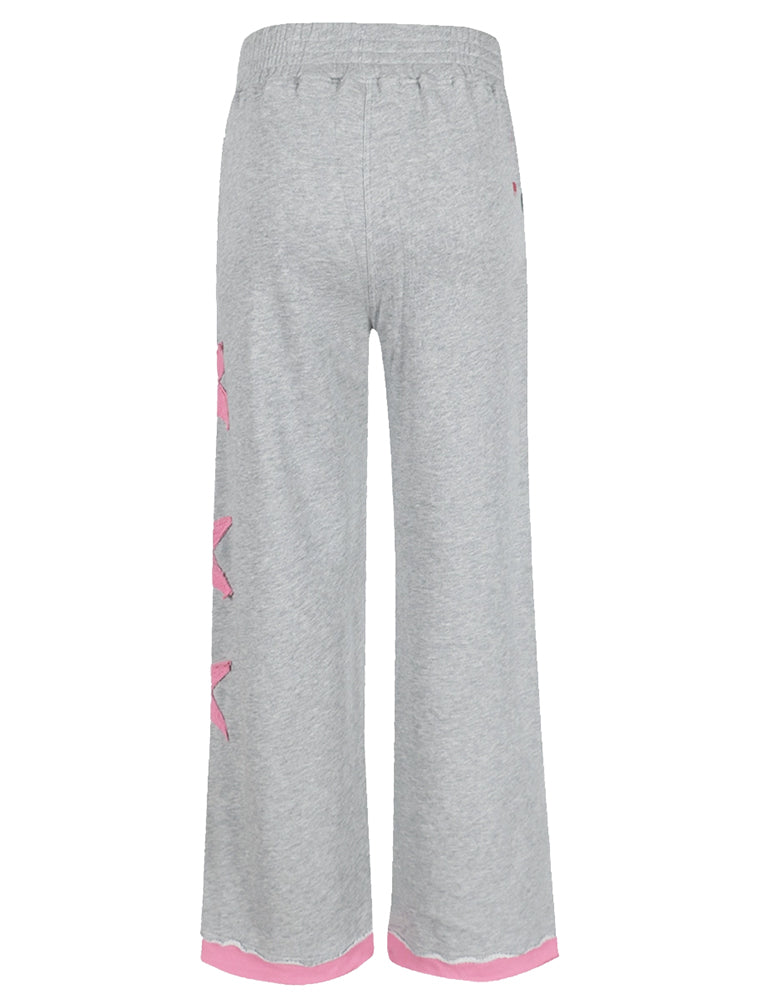 Love Joy Victory Sweathose Mayari Stern-Patches Grau Pink Bio-Baumwolle Rückseite