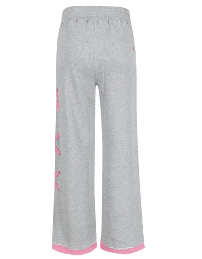 Love Joy Victory Sweathose Mayari Stern-Patches Grau Pink Bio-Baumwolle Rückseite