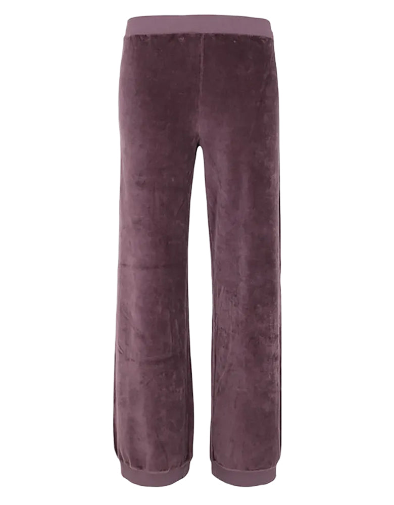 Love Joy Victory Sweatpants Perry Jogger Samt-Haptik Velvet-Stoff 100% Bio-Baumwolle Relaxed-Fit Eggplant