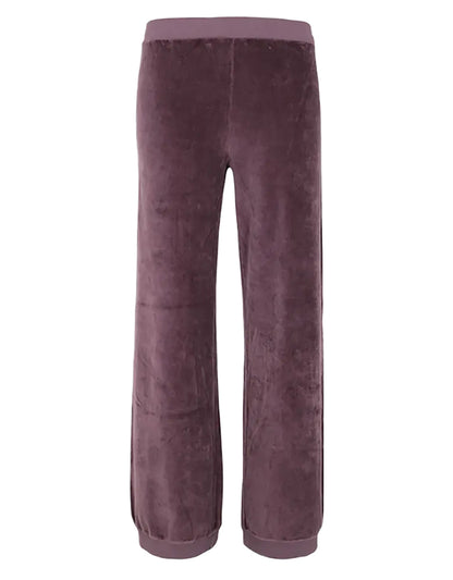 Love Joy Victory Sweatpants Perry Jogger Samt-Haptik Velvet-Stoff 100% Bio-Baumwolle Relaxed-Fit Eggplant