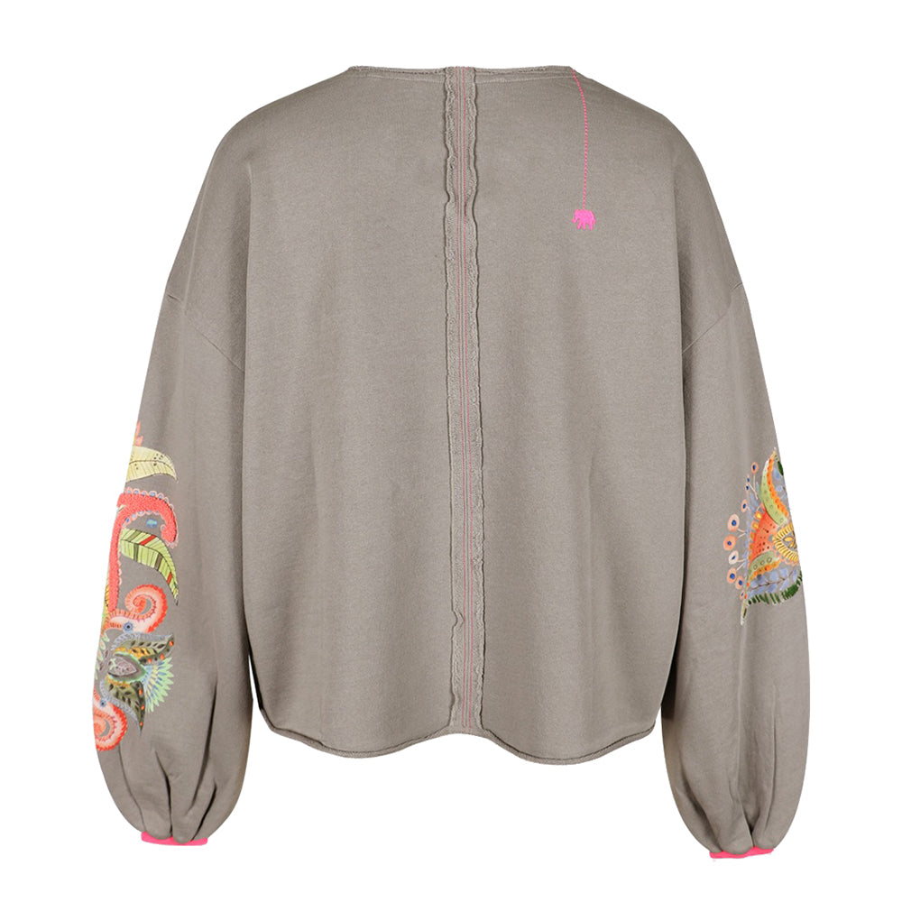 Love Joy Victory Sweatshirt Alamosa Stickerei Grau Rückseite
