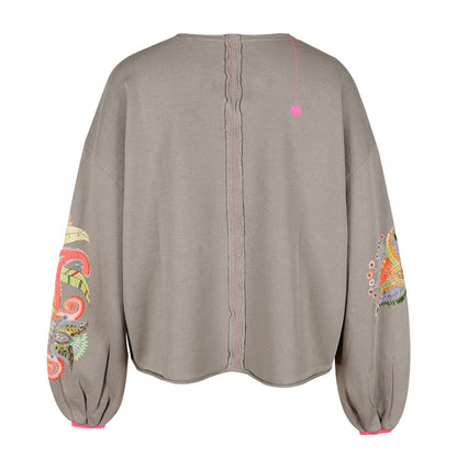 Love Joy Victory Sweatshirt Alamosa Stickerei Grau Rückseite
