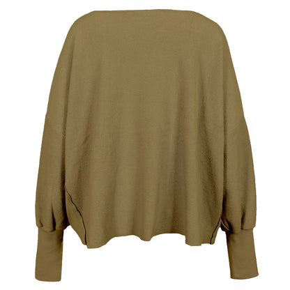 Love Joy Victory Sweatshirt Hilda Oversize Oliv Bio-Baumwolle Rückseite