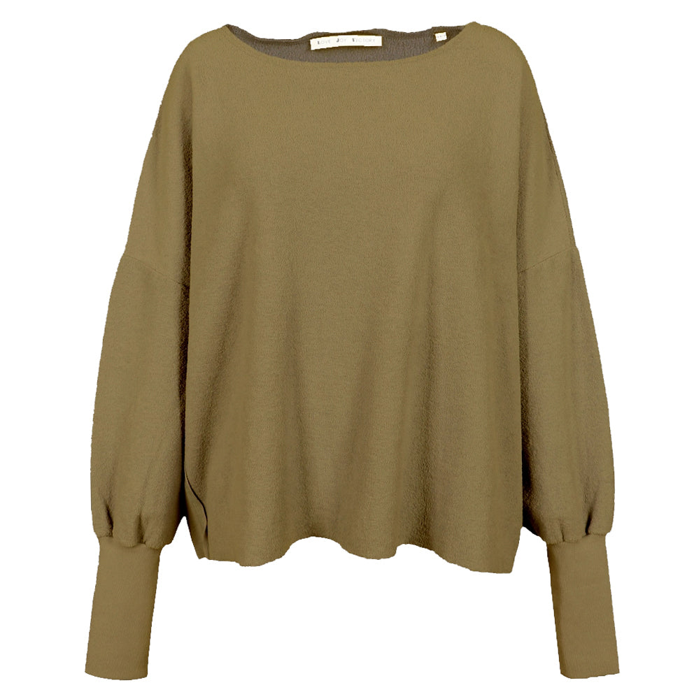 Love Joy Victory Sweatshirt Hilda Oversize Oliv Bio-Baumwolle