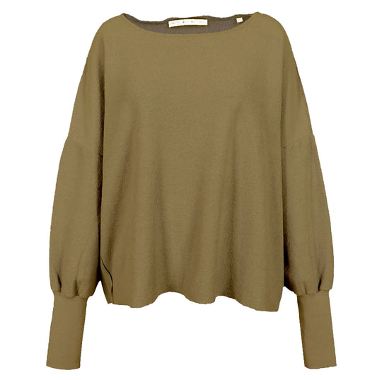 Love Joy Victory Sweatshirt Hilda Oversize Oliv Bio-Baumwolle