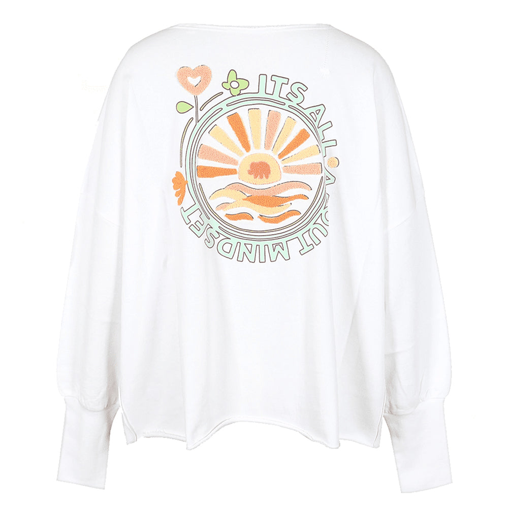 Love Joy Victory Sweatshirt Hilda Oversize Print Weiß Rückseite