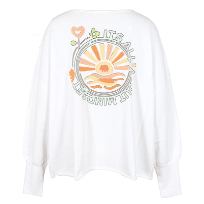 Love Joy Victory Sweatshirt Hilda Oversize Print Weiß Rückseite